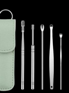 6Pcs/set Ear Wax Pickers Earpick Wax Remover Stainless Steel