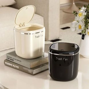 Mini Press Trash Can Desktop Garbage Basket Home Table Plast