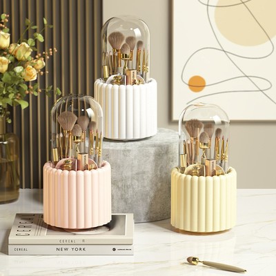 Makeup brush storage tube rotating dustproof