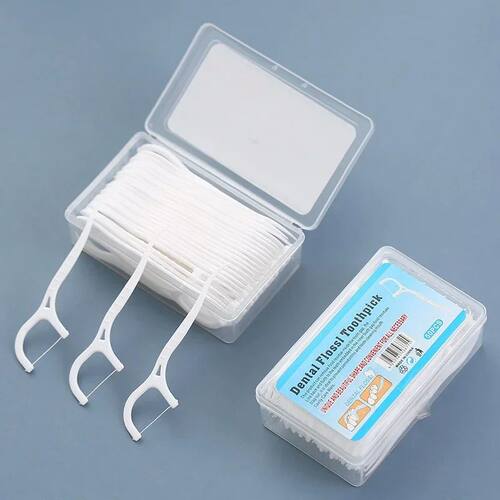 100pcs/50pcs Dental Floss Picks Toothpicks Teeth Stick Tooth