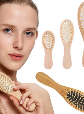 Wooden comb, straight hair care, beech wood, small comb of