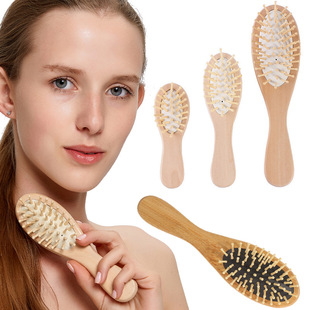 Wooden comb, straight hair care, beech wood, small comb of