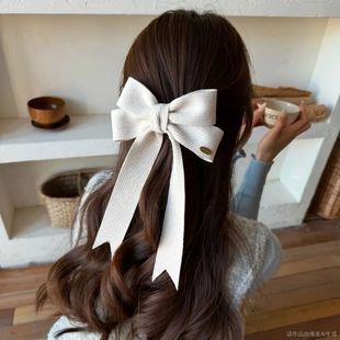 2026 Korean Elegant Long Ribbon Bow Hairpins Women Girls Hai