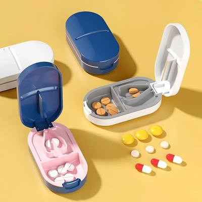 1PC Pill Cutter Box Portable Drug Box Tablet Cutter Splitter