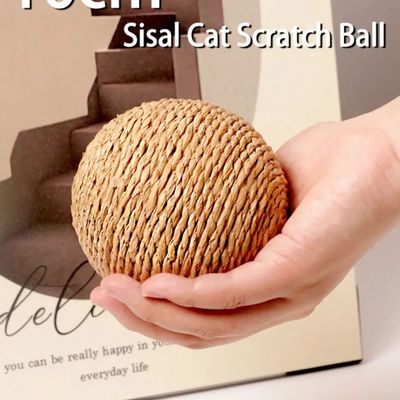 10CM Interactive Sisal Cat Scratching Ball Toy For Kitten Te