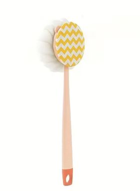 Long Reach Bath Brush: 2-in-1 Bristle and Loofah Exfoliator