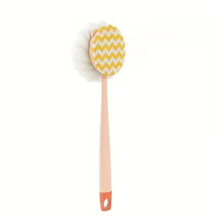 Long Reach Bath Brush: 2-in-1 Bristle and Loofah Exfoliator
