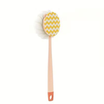 Long Reach Bath Brush: 2-in-1 Bristle and Loofah Exfoliator