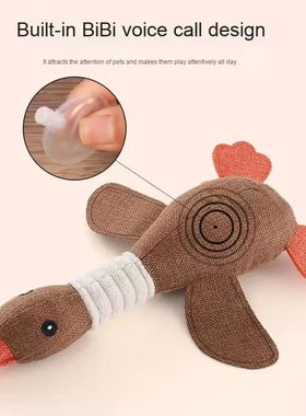 Eco - Friendly Plush Duck Dog Toy with Squeaker for Chewing