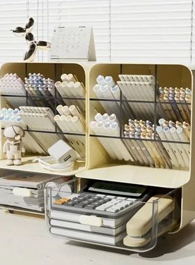 Multi-Layer Pen Holder Large Capacity Organizers Slanted Ins