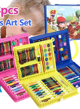 68PCS Kids Painting Drawing Art Set with Crayons Oil Pastels