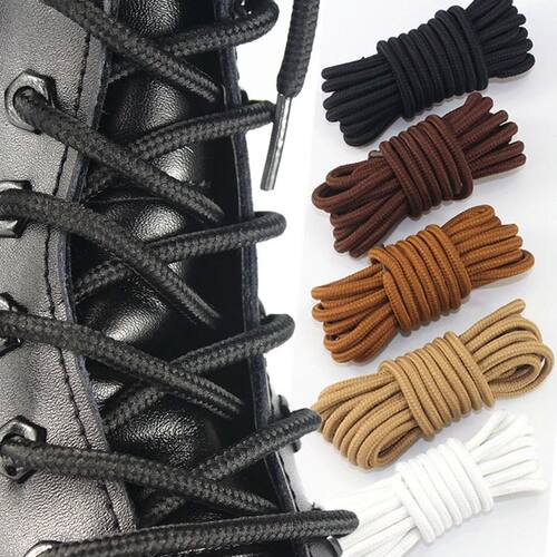 1Pair Classic Solid Round Shoelaces Durable Polyester Shoe l