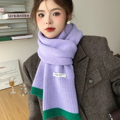 Scarf match color knitted scarf woman冬季围巾