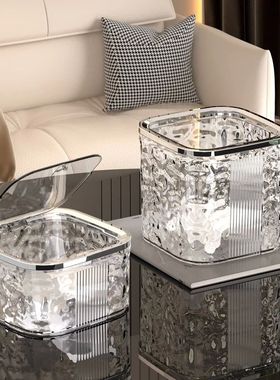 Light Luxury Pressing Desktop Trash Can Glacier Pattern Tabl