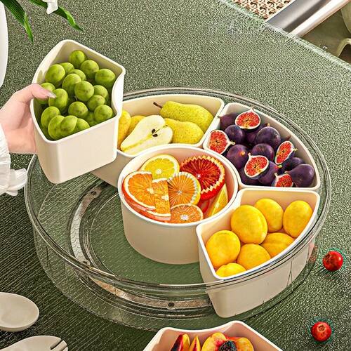 Six-part Rotatable Fruit Tray Sealed Moisture-proof Dried Fr
