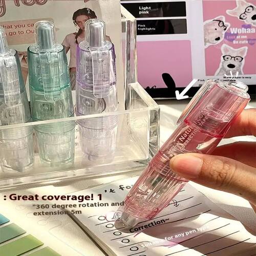 360 Degree Rotating Correction Tape Press Type Refillable Wh