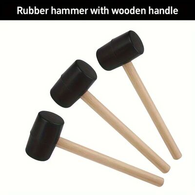 Durable Eco-Friendly Rubber Mallet Hammer with Wooden Handle