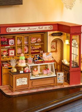 Robotime Rolife Honey Dessert Talk Miniature Dollhouse Woode