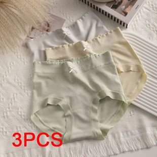 3PCS Triangular Panties Soft High Waist Underwear Women Fash