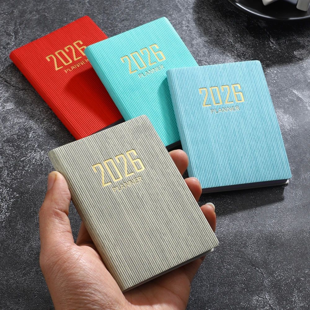 A7 specification 2026 English planner book, mini portable po