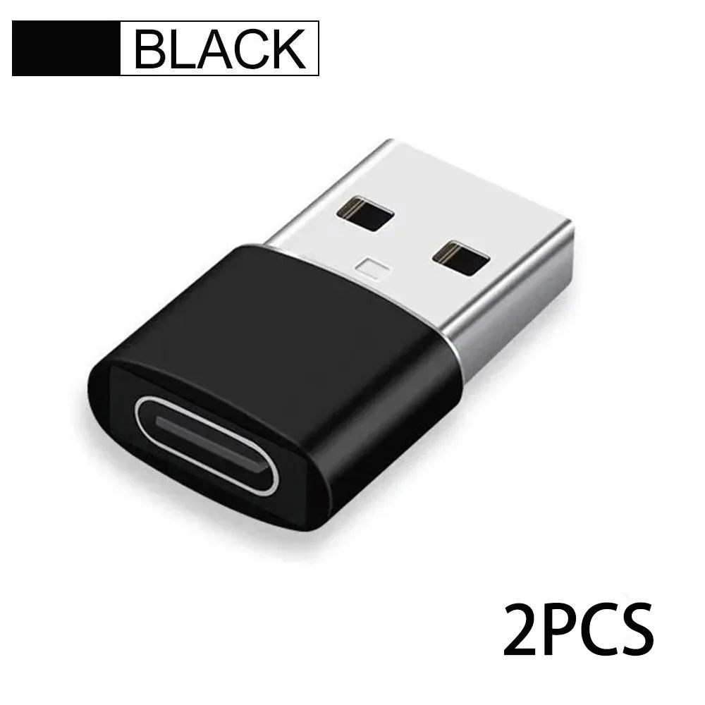 2Pcs USB Vers Type C OTG Adaptateur USB USB-C Male Vers Micr