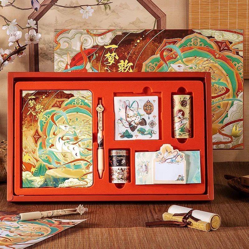 Chinese manual set, exquisite student stationery, gift box,