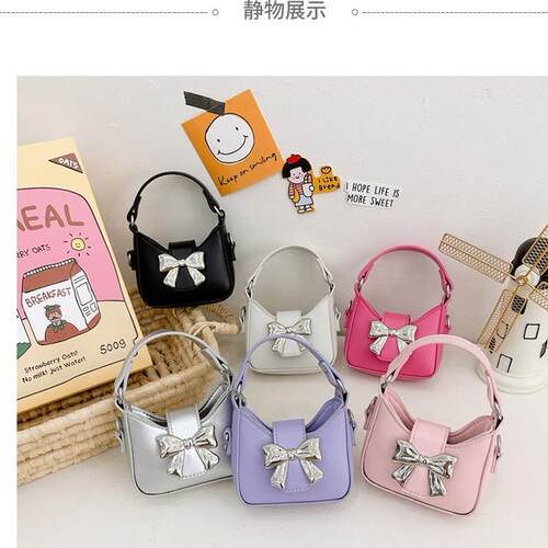 儿童斜挎包时尚女童单肩包可爱女孩潮蝴蝶结宝宝手拎包女生小挎包