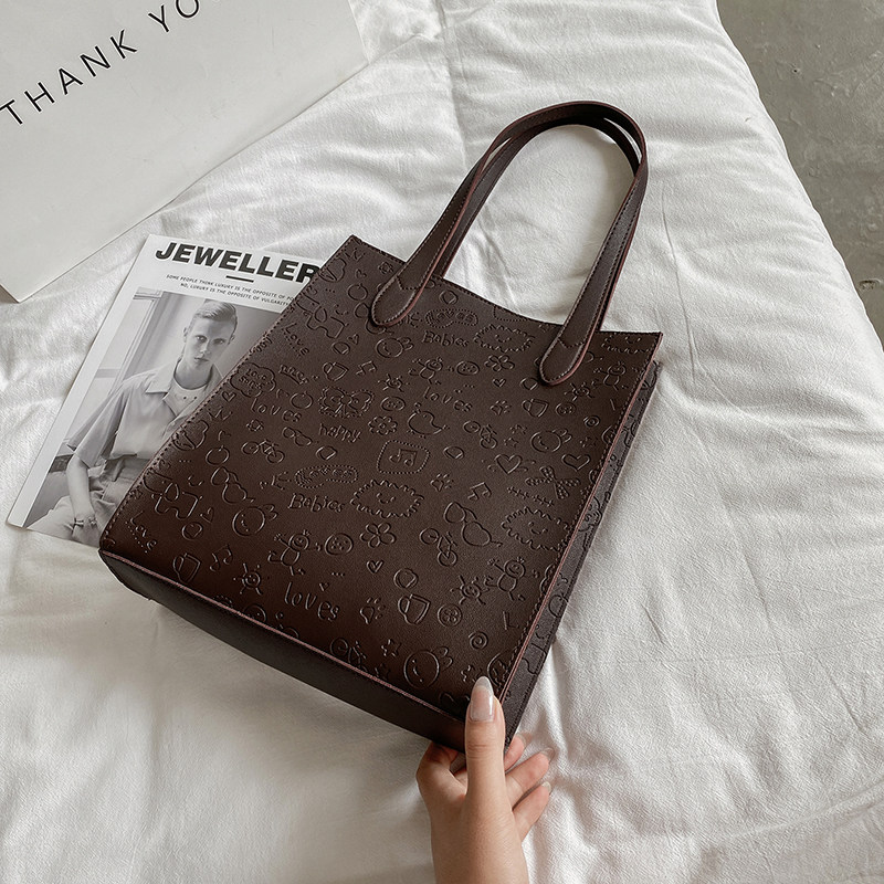 时尚包包女大学生上课包大容量压花包单肩女包通勤包手提袋托特包,箱包皮具/热销女包/男包,托特包,淘宝优惠券,粉丝福利购,淘宝优惠卷