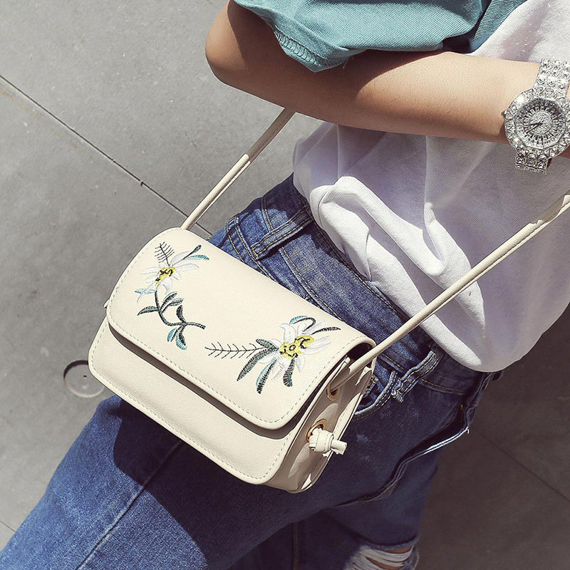 Occident fashion Bag 2019 new pattern Korean Edition Messenger bag wild Embroidery handbags Square bag One shoulder Small bagin the Leather/Lady bags/Men's bag, Ms. bags  category - from Buy2taobao.com to provide professional Taobao agent buy service