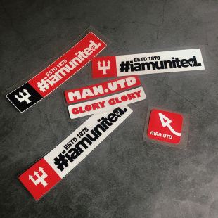 赤红热血曼联红魔iamunited 反光防水防晒汽车贴纸 glory尾巴时尚