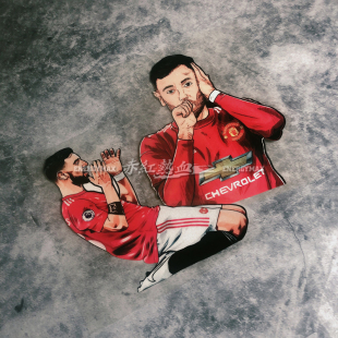 赤红热血 B费汽车贴纸防水卡通红魔曼联manchester united装饰贴