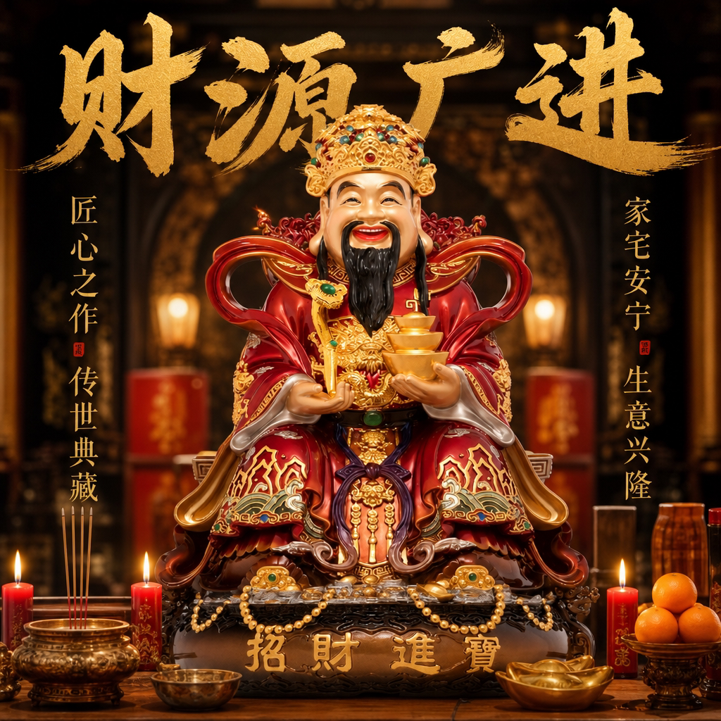 东来紫文财神佛像招财供奉神像纯铜范蠡铜像比干财神爷店铺家用
