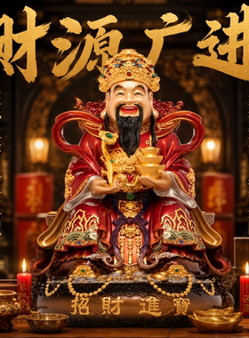 东来紫文财神佛像招财供奉神像纯铜范蠡铜像比干财神爷店铺家用