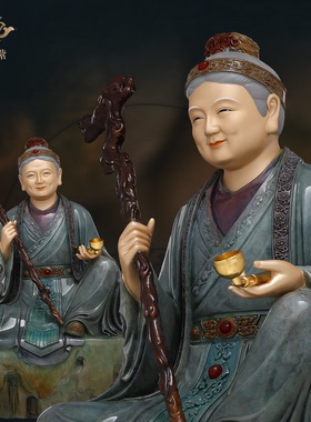 黄铜黑妈妈神像黑老太太佛像家用客厅供奉摆件中式黑奶奶装饰摆件