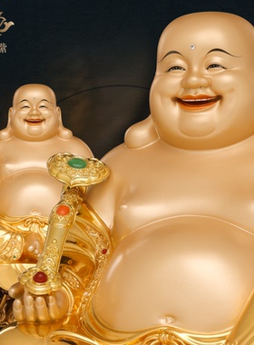 弥勒佛像供奉家用全堂佛弥勒京铜镇宅摆件台湾东来紫铜像摆件