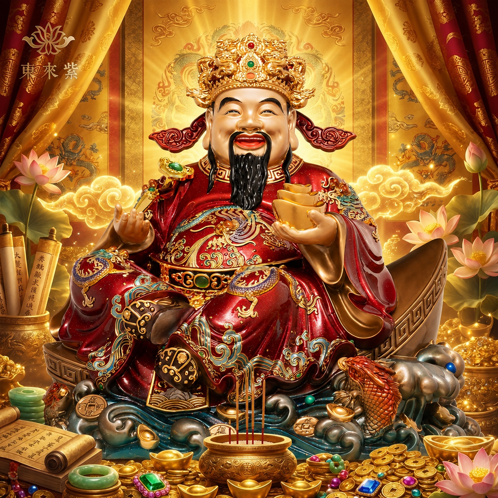 东来紫文财神佛像招财供奉神像纯铜范蠡铜像比干财神爷店铺家用