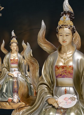 东来紫九尾娘娘九姑娘九公子九尾白狐青丘女神家用供奉京铜铜摆件