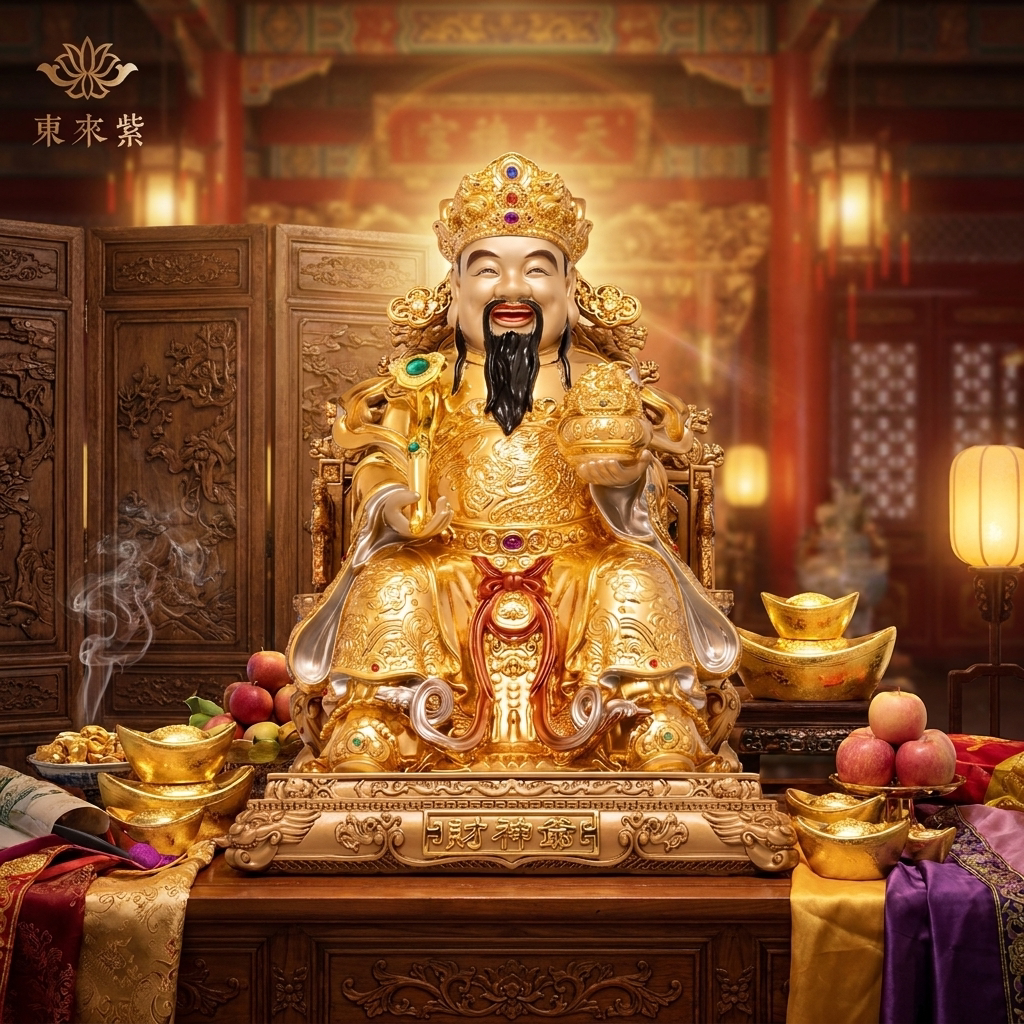 东来紫文财神佛像招财供奉神像纯铜范蠡铜像比干财神爷店铺家用