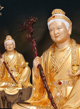 黄铜黑妈妈神像黑老太太佛像家用客厅供奉摆件中式黑奶奶装饰摆件