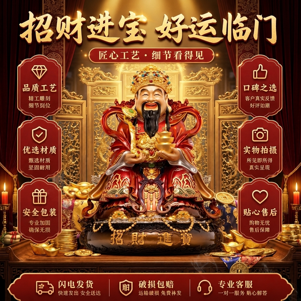东来紫文财神佛像招财供奉神像纯铜范蠡铜像比干财神爷店铺家用