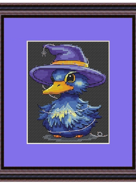 法国DMC十字绣套件卡通动物  A1501魔法鸭 黑色布 简单好绣