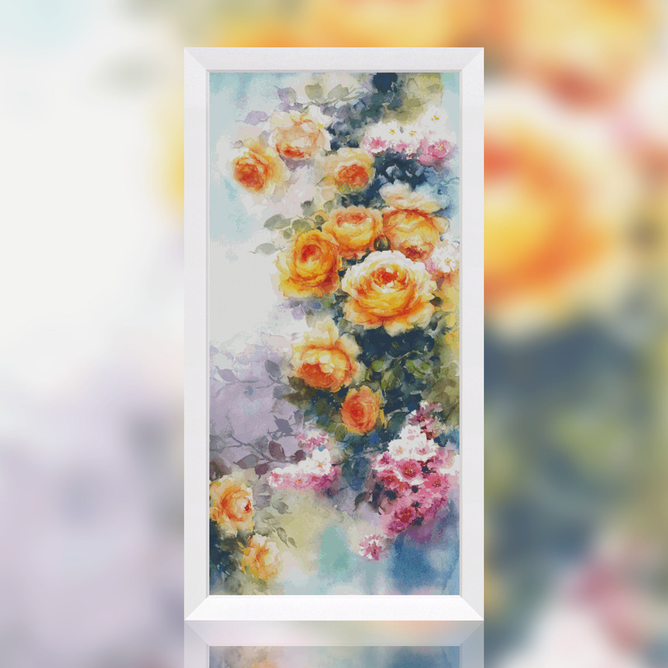 DMC十字绣套件客厅玄关卧室D286-夏花全针满绣版  14CT印花无布套