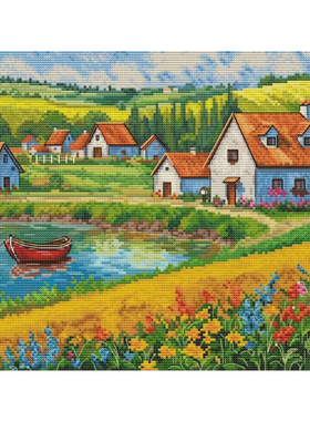 法国DMC十字绣套件风景 A1210秋天的村庄 28CT 满绣 装饰画新款