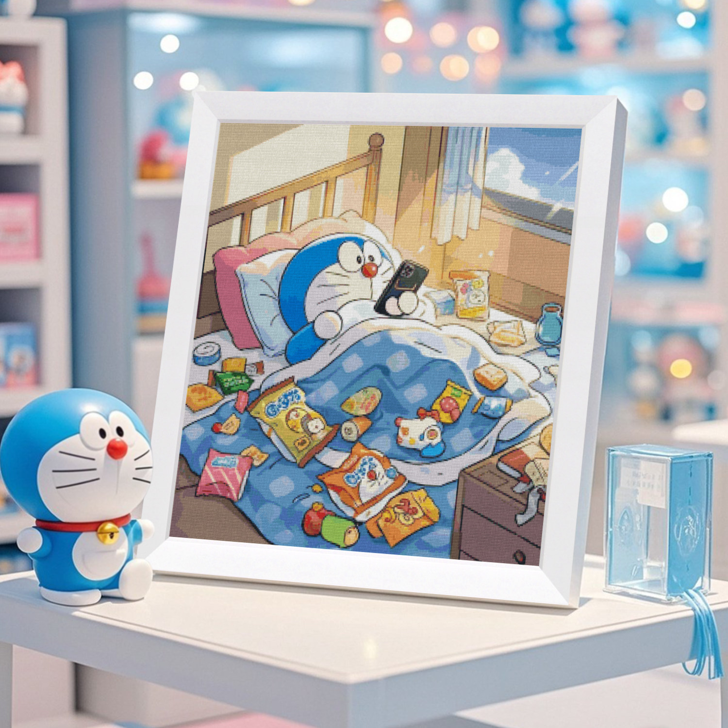 DMC十字绣套件 蓝胖子的假期生活 全针满绣叮当猫机器猫哆啦A梦