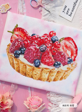 DMC十字绣材料包装饰画 D208 水果蛋糕 绚彩布 高CT客厅印花手