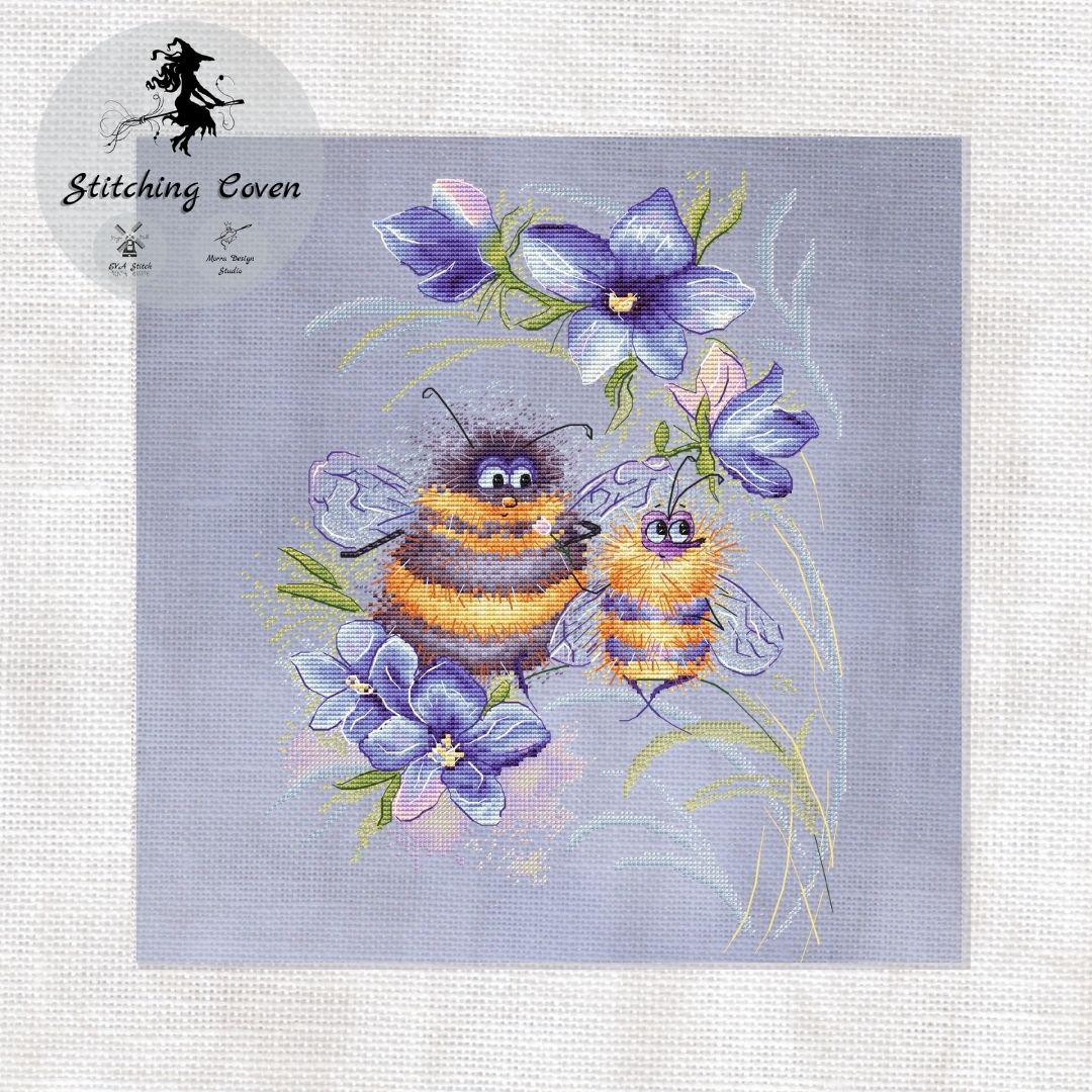 法国DMC十字绣套件卡通动物 A1389花朵蜜蜂 28CT 简单 印花