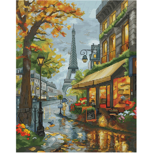 法国DMC十字绣套件风景 A1554巴黎夜景 满绣 简单印花