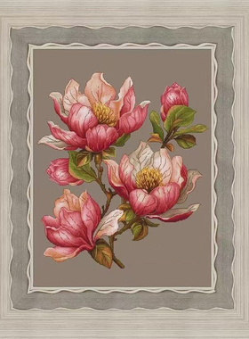 法国DMC十字绣套件植物花卉 A1552玉兰花 28CT简单印花