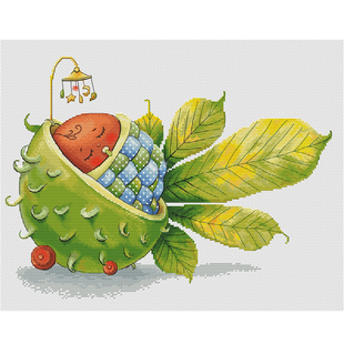 法国DMC十字绣套件卡通 A1564栗子宝宝 28CT简单印花