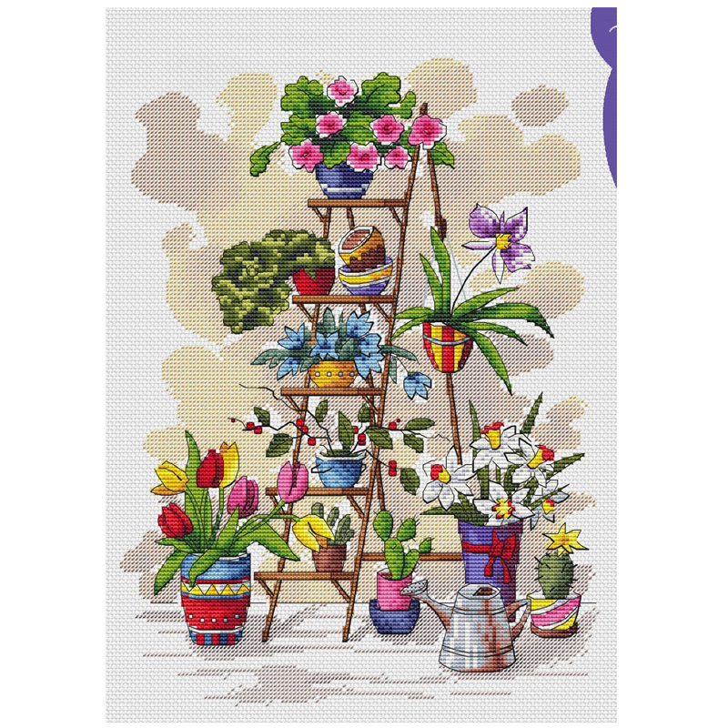 法国DMC十字绣套件花卉 A1384花架 28CT 简单 印花